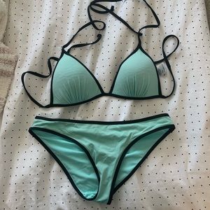 Teal Triangle bikini